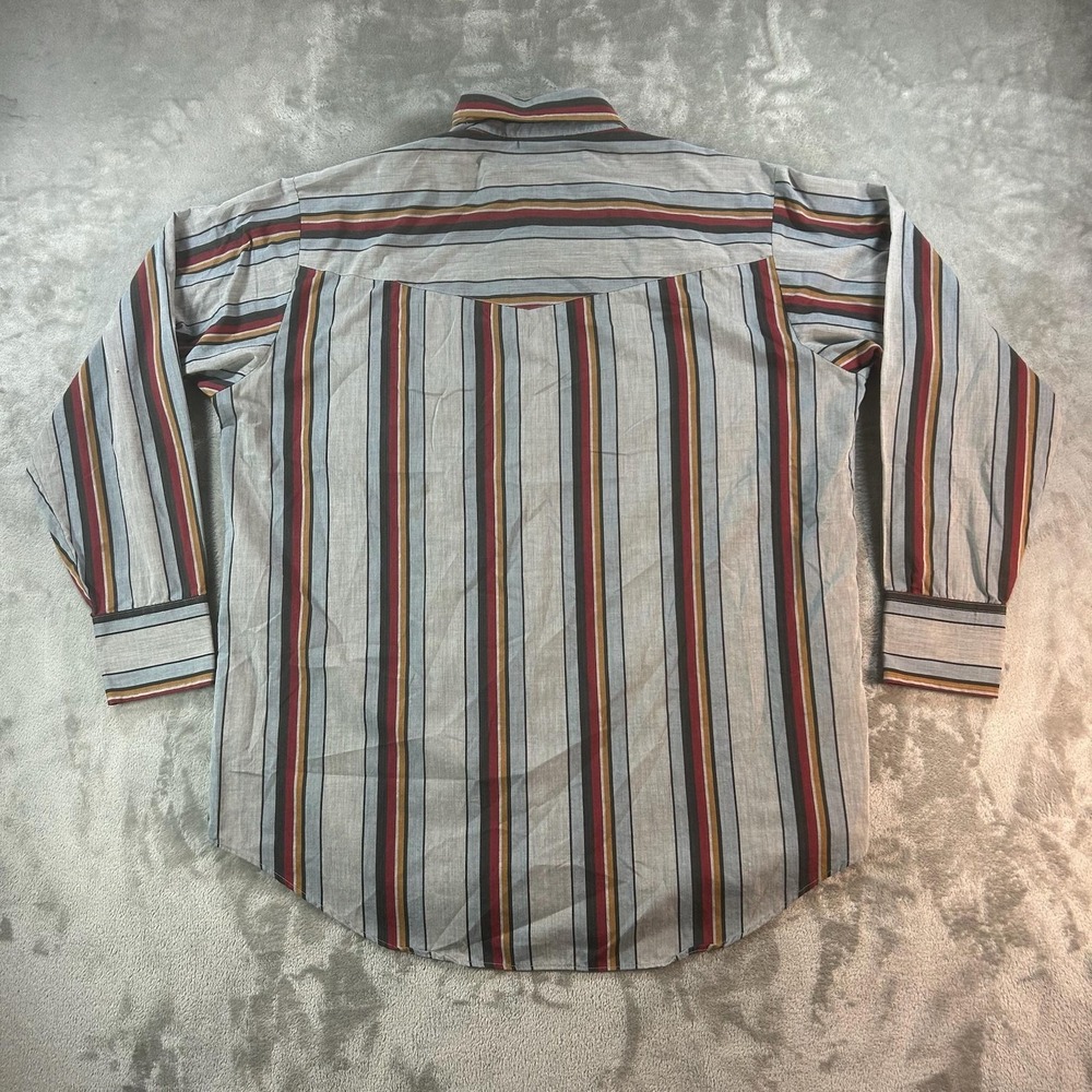 Ely Plains Shirt Mens Large Multicolor Stripe Western Snap Button Cowboy Pockets - Picture 7 of 14